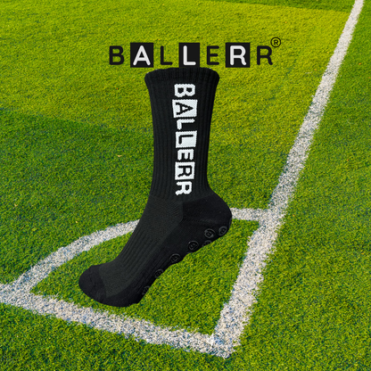 Ballerr®️ Stealth Black Grip Sock