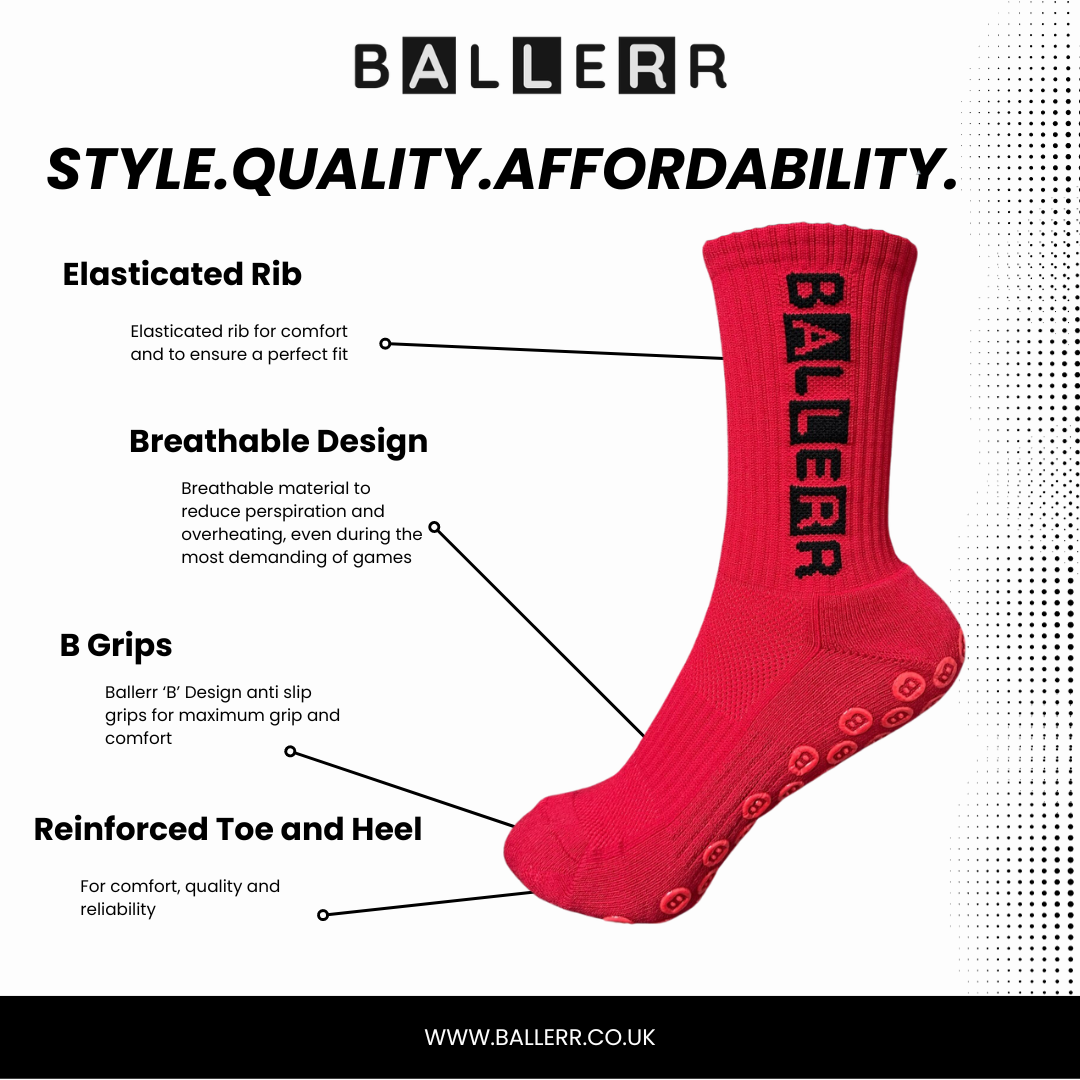 Ballerr®️ Red Grip Sock